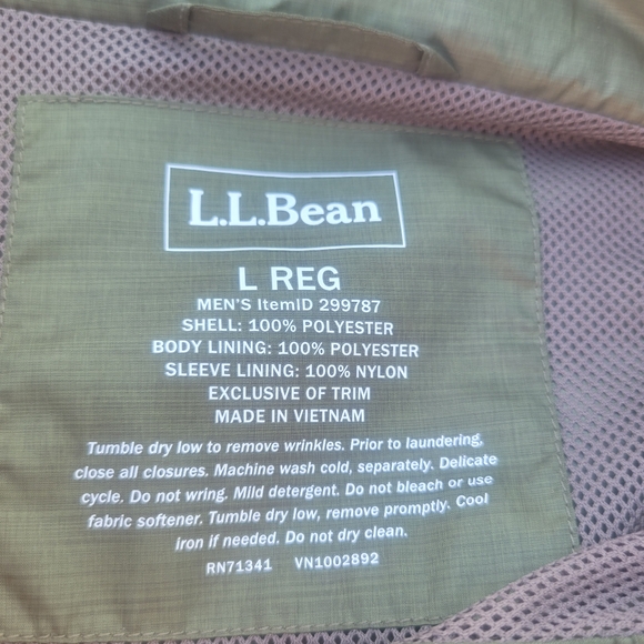 LL Bean Windbreaker LG Green Outdoors - Picture 4 of 4